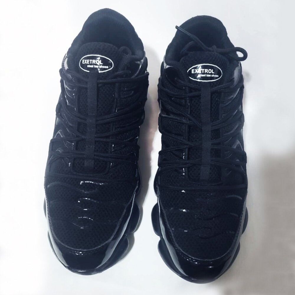 Women Exetrol Black Steel-Toe Sneakers Euro Size 42.5/US Women 11/US Men 9.5